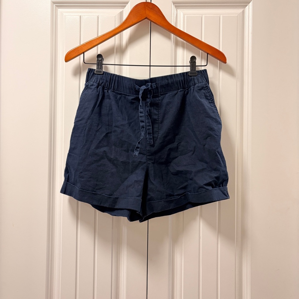 Uniqlo Cotton Linen Shorts Navy – S